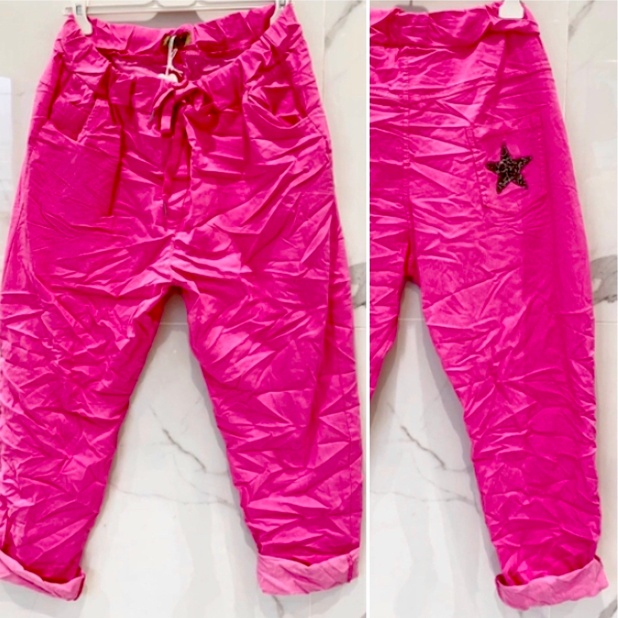 pantalon rose fluo BEA Grande Taille