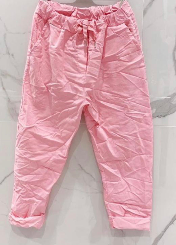 Pantalon toile unie rose bb  LÉA 2 tailles