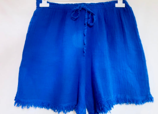 Short lin/coton bleu roi MARYLINE