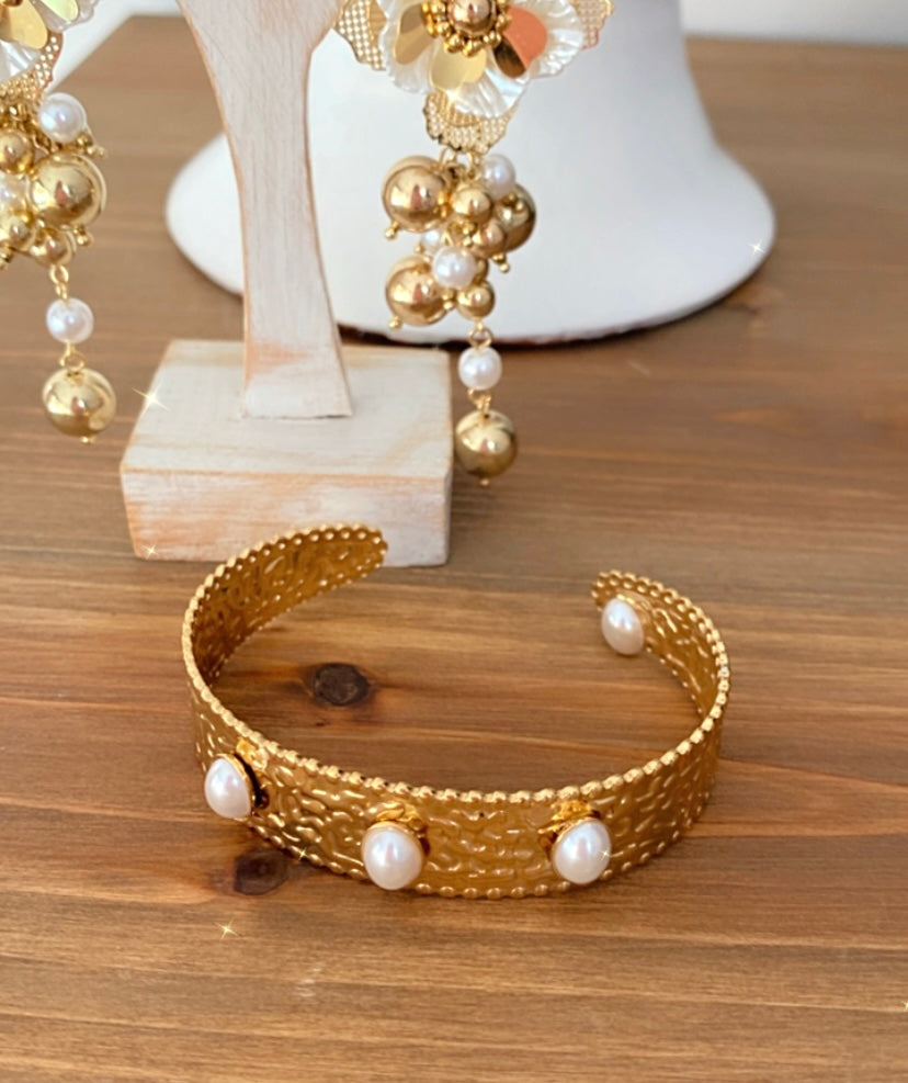 Bracelet or perles LAETITIA