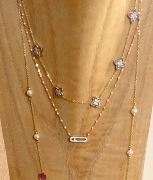 Collier boules roses MESSI